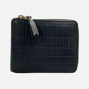 Comme des Garcons Black Textured Bifold Cowhide Wallet